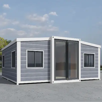 Utbyggbart fällbart containerhus