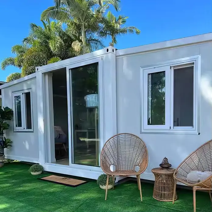 Förbyggnad utbyggbar containerboende hus