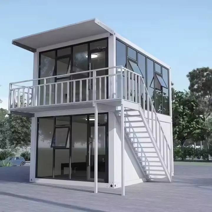 Prefab office container på plats